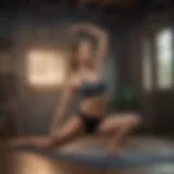 Female athlete performing advanced yoga pose