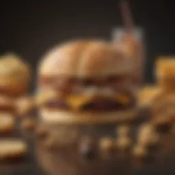 Illustration of unhealthy foods affecting brain function