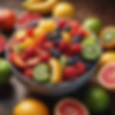 Vibrant Fruit Medley Assortment of colorful mixed fruits in a bowl