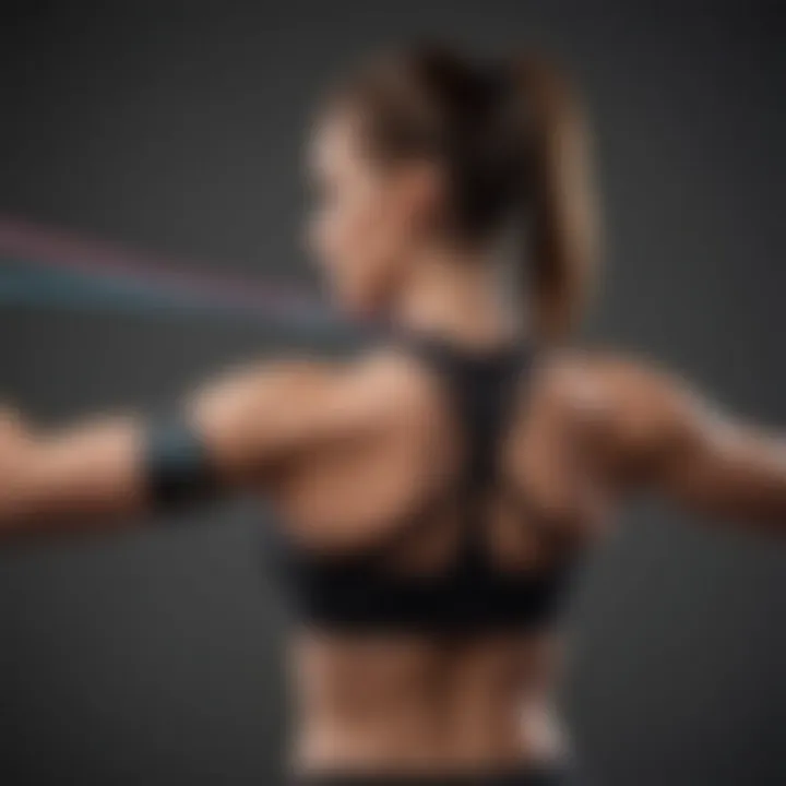 Resistance band lateral raises for shoulder development