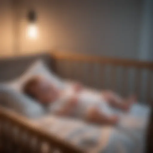 Infant peacefully sleeping in a cozy crib