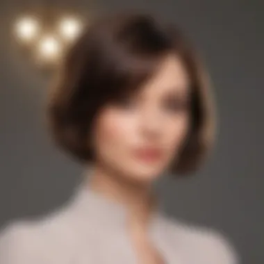 An elegant bob haircut with soft waves, giving an impression of fullness and body.