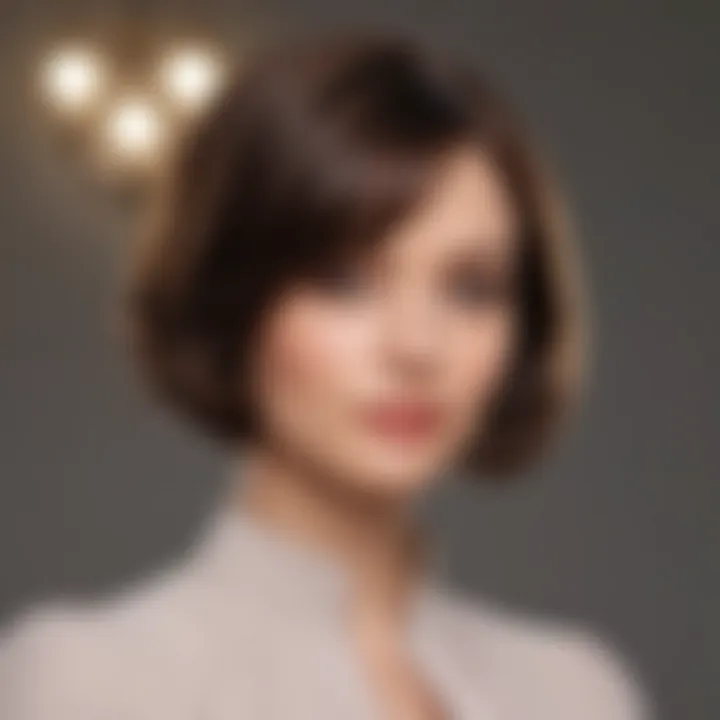 An elegant bob haircut with soft waves, giving an impression of fullness and body.