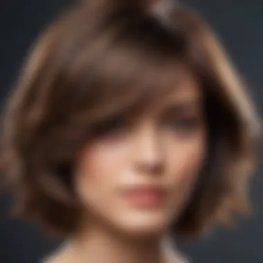 A close-up of textured layers in a voluminous haircut, showcasing a dynamic look.