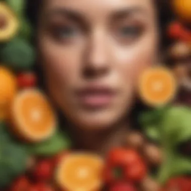 Nutrient-Rich Foods for Radiant Skin Illustration of healthy diet choices