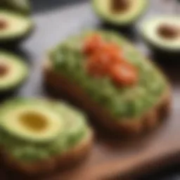 Delicious avocado toast with fresh toppings