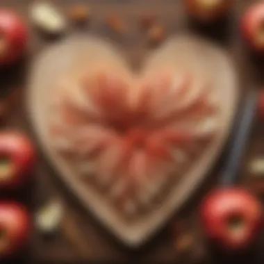 Heart-shaped Apple Slices for Heart Health Heart-shaped apple slices on wooden cutting board