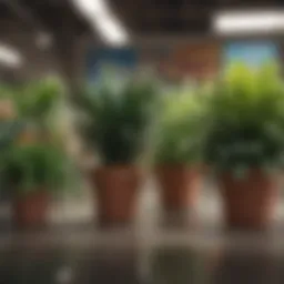 A variety of vibrant indoor plants arranged aesthetically