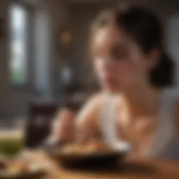 Woman practicing mindful eating