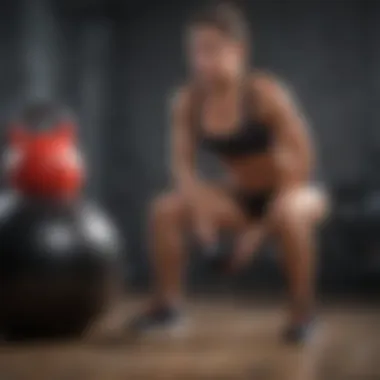 Innovative inner thigh exercise with kettlebell