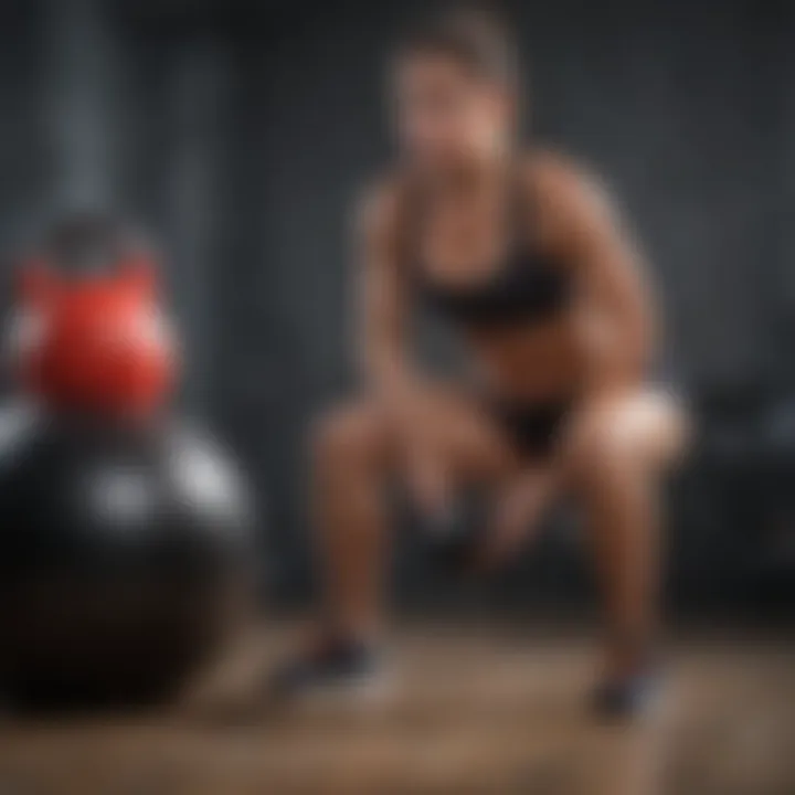 Innovative inner thigh exercise with kettlebell