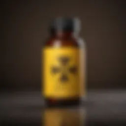 Innovative pill bottle with radiation symbol