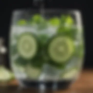 Hydrating cucumber and mint infused water for fasting