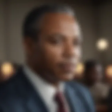 Influential Figure in Civil Rights Portrait of a prominent African American leader who impacted civil rights