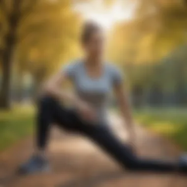 Importance of Warm-Up and Flexibility A person stretching before a run in a park