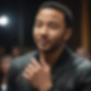 John Legend engaged in a social cause event, showcasing his commitment to activism.