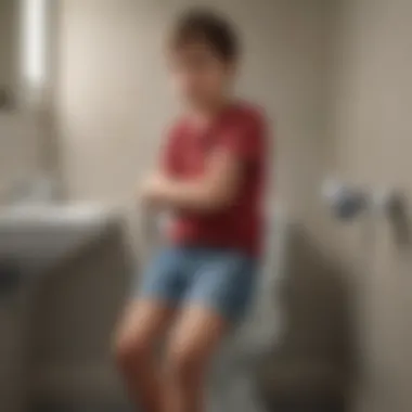 Visual representation of frequent urination symptom in juvenile diabetes