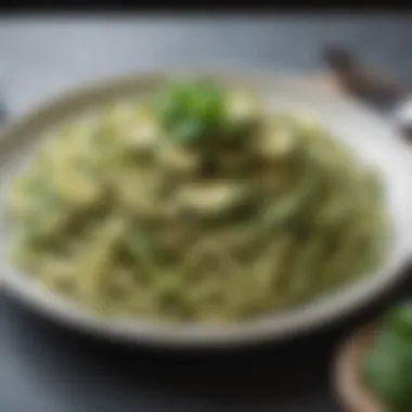 Satisfying keto-friendly zucchini noodles with pesto sauce