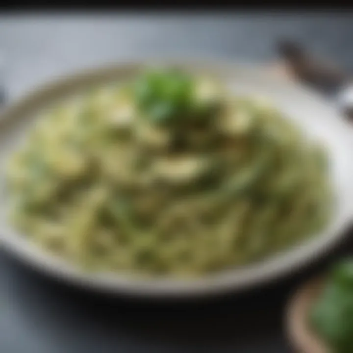 Satisfying keto-friendly zucchini noodles with pesto sauce