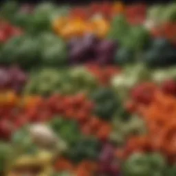 Selection of low-carb vegetables for keto diet