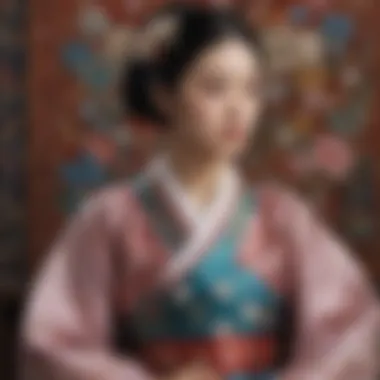 Intricate Korean hanbok embroidery