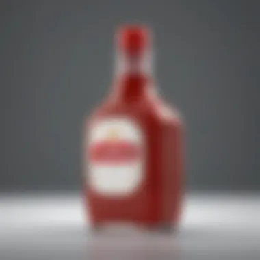 Luxurious glass ketchup bottle featuring unique shape and design