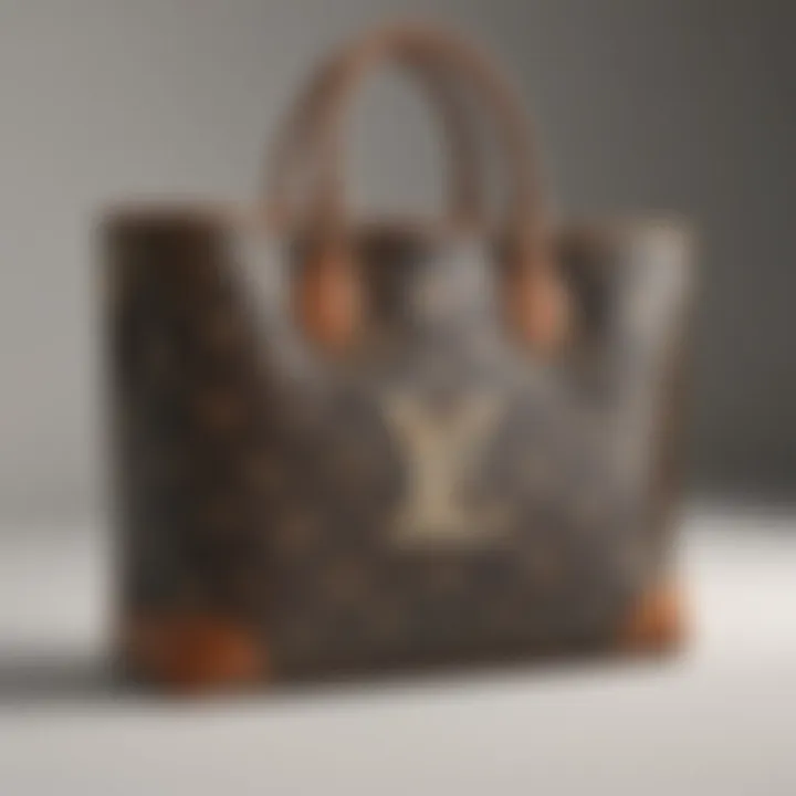 Luxurious LV tote purse with iconic monogram pattern