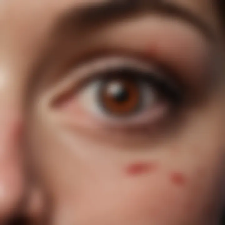 Illustration showing a red bull's eye rash on skin