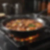 Nonstick Pan with Sizzling Ingredients