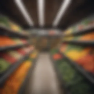 Bountiful Harvest: Fresh Produce Aisle Fresh produce aisle with vibrant fruits and vegetables
