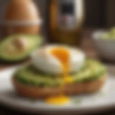 Poached egg resting on avocado toast