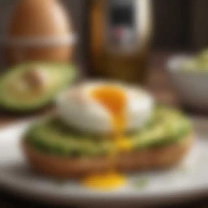 Poached egg resting on avocado toast