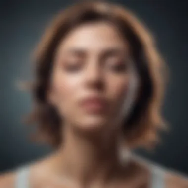 Mind-Body Connection in Deep Breathing Illustration of mindfulness and relaxation with deep breathing