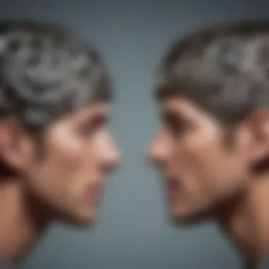 Cognitive Growth Connection Two brains with intertwined gears symbolizing mutual growth