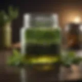 Soothing green tea extract in a jar