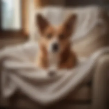 Cozy Pet-Themed Comfort Blanket A cozy pet-themed blanket draped over a chair, symbolizing comfort.