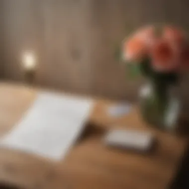 Handwritten Condolence Card A comforting handwritten condolence card resting on a wooden table.