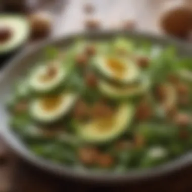 Fresh Avocado Salad with Walnuts and Arugula