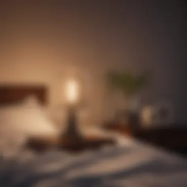 Soft glowing night light in bedroom