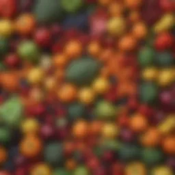 Colorful display of fruits and vegetables representing a balanced diet