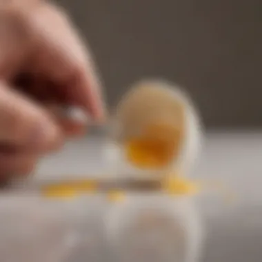 Peeling off eggshell