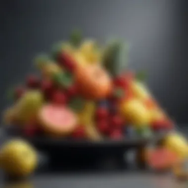 Artful Array of Fruits Various fruits arranged beautifully