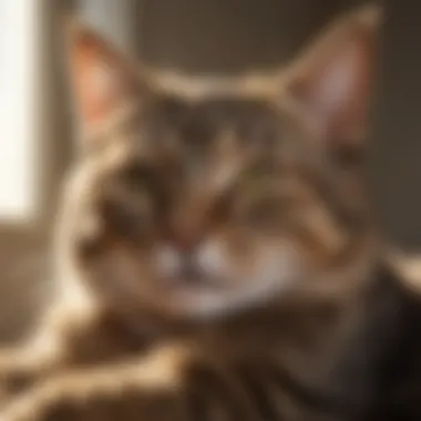 The Tranquil Tabby: A Common Choice A serene tabby cat lounging in a sunbeam, embodying the essence of tranquility.