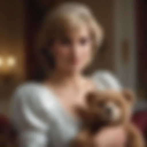 Princess Diana holding a teddy bear