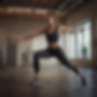Energizing Dynamic Stretching Routine Woman performing dynamic stretching exercise before workout