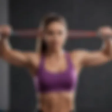 Woman using resistance bands for upper body workout