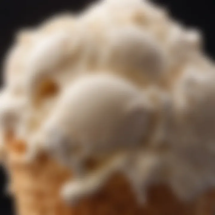 A close-up of a creamy ice cream texture