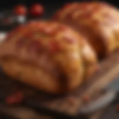 Delightful Freshly Baked Pepperoni Bread Freshly baked pepperoni bread with a golden crust