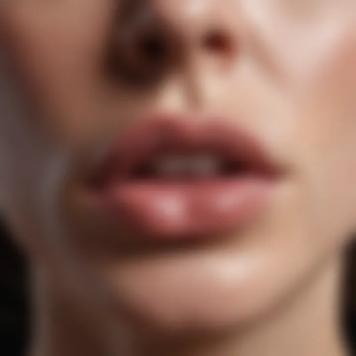 Dry, cracked lips indicating dehydration