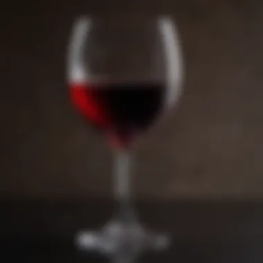 Close-up of a glass of red wine with rich color tones